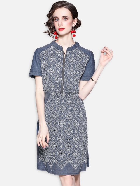 

JC Collection Blue Floral Dress