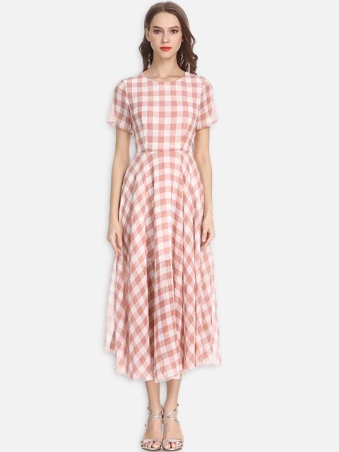 

JC Collection Pink Checked Maxi Dress
