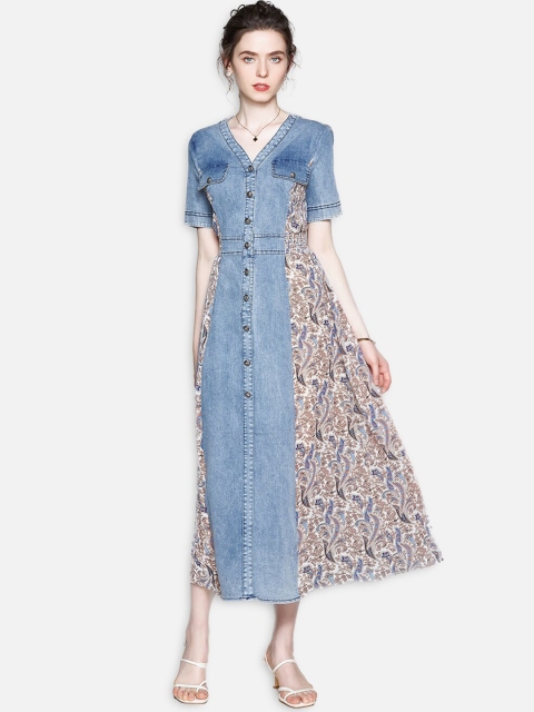 

JC Collection Multicoloured Ethnic Motifs A-Line Midi Dress, Multi