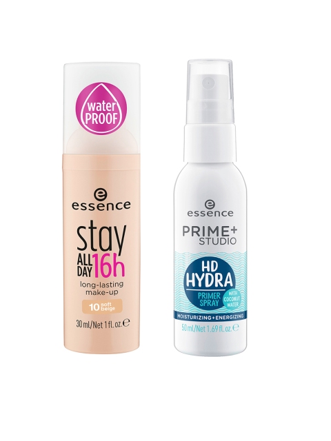 

essence Set of Waterproof Foundation & Hydra Primer Spray, Transparent
