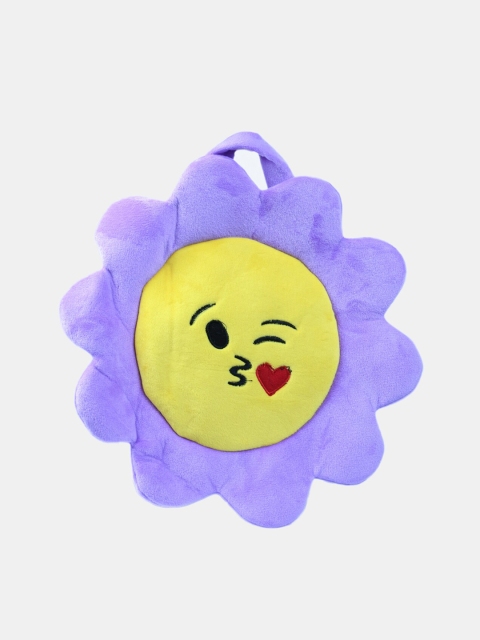 

DukieKooky Unisex Kids Purple & Yellow Emoji Hand Bag Soft Toy- 30 cm