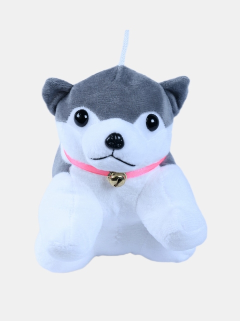 

DukieKooky Kids Grey & White Bell Dog Soft Toy