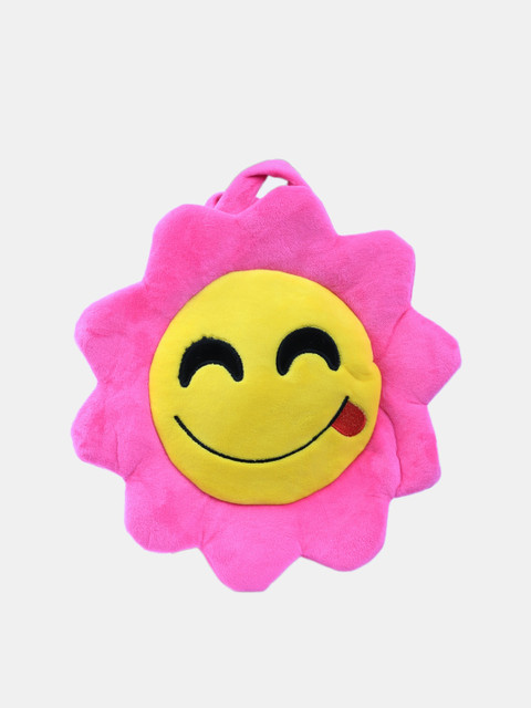 

Dukiekooky Kids Pink & Yellow Emoji Hand Bag Soft Toy