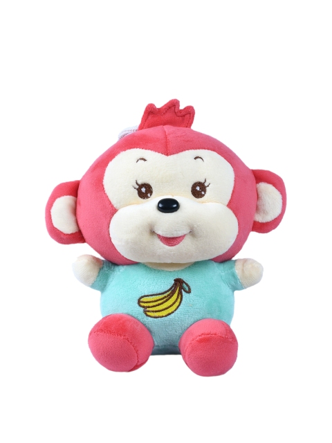 

DukieKooky Kids Red & Turquoise Blue Super Soft Baby Monkey With Banana Soft Toy