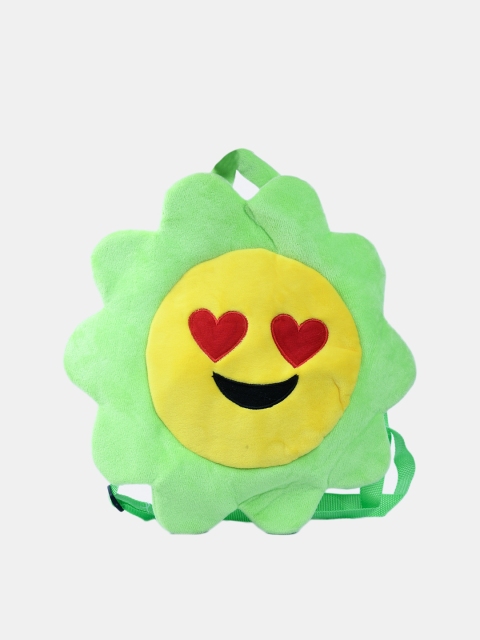 

Dukiekooky Unisex Kids Fluorescent Green Emoji Hand Bag Soft Toy