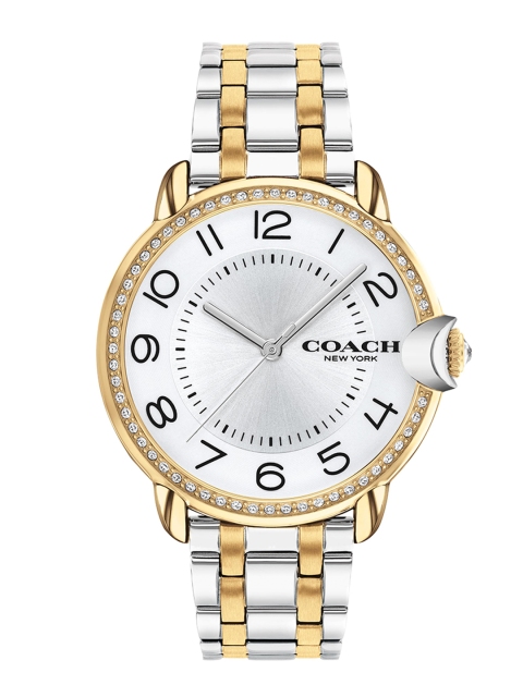 

Coach Women Silver-Toned Dial & Multicoloured Stainless Steel Textured Straps Analogue Watch CO14503811W