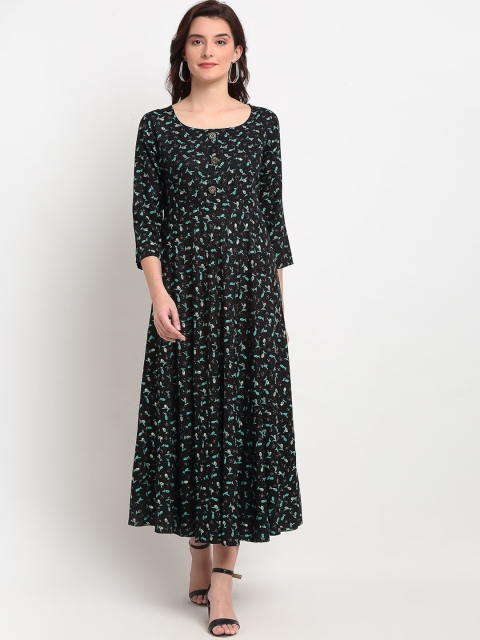 

Lovely Lady Black Floral Midi Dress