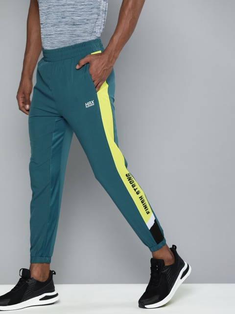 

HRX By Hrithik Roshan Running Men Blue Coral Rapid-Dry colourblock Track Pants