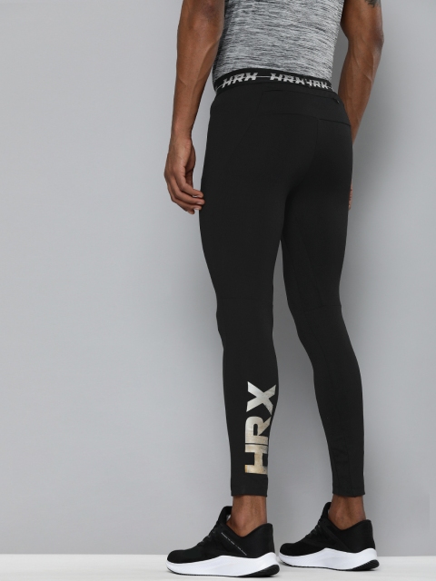 

HRX By Hrithik Roshan Running Men Jet Black Rapid-Dry Solid Tights