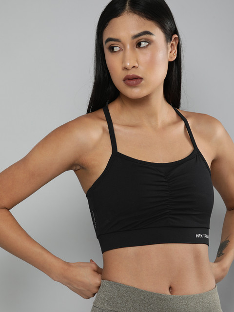 

HRX By Hrithik Roshan Women Black Rapid-Dry Solid Training Sports Bra