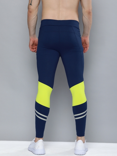 

HRX By Hrithik Roshan Training Men solidate blue Rapid-Dry colourblock Tights