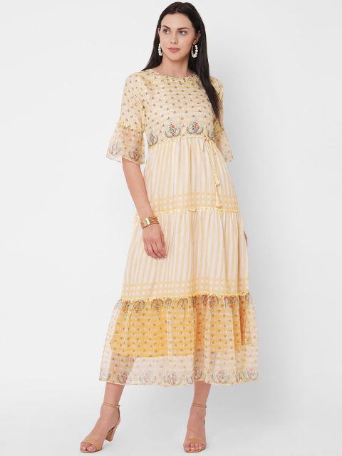 

ZOLA Yellow Floral Midi Dress