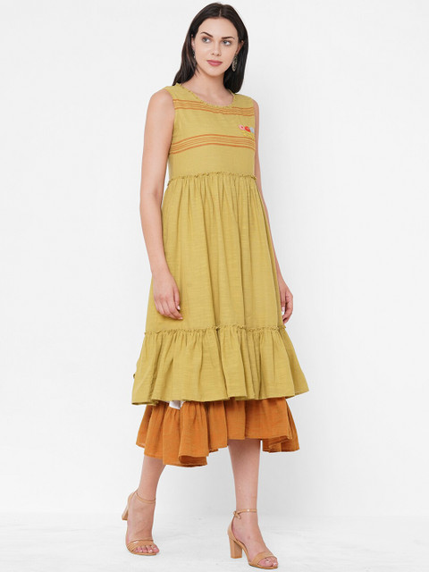 

ZOLA Mustard Yellow Midi Dress