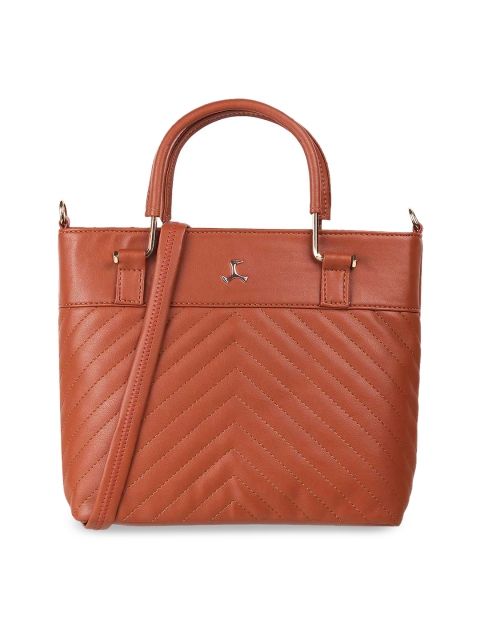 Mochi Tan Textured PU Oversized Structured Handheld Bag with Quilted