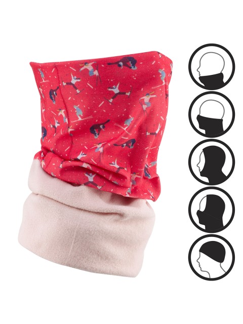 

WEDZE By Decathlon Unisex Kids Pink & Multicoloured Printed Scarf
