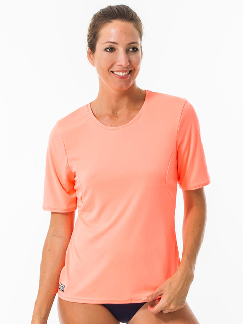 

OLAIAN By Decathlon Women Coral Solid UV-Resistant Rapid Dry Surfing T-Shirt