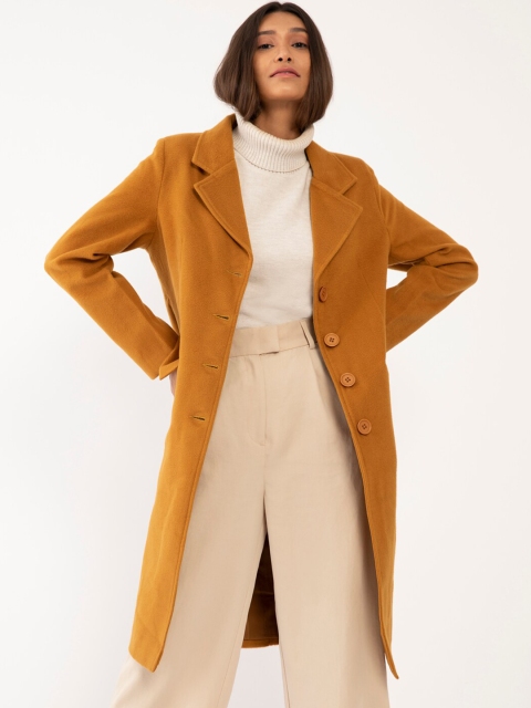 

Zink London Women Tan Brown Solid Trench Coat