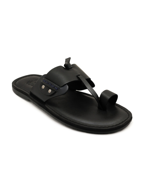 

TRENDS & TRADES Men Black One Toe Kolhapuri Flats