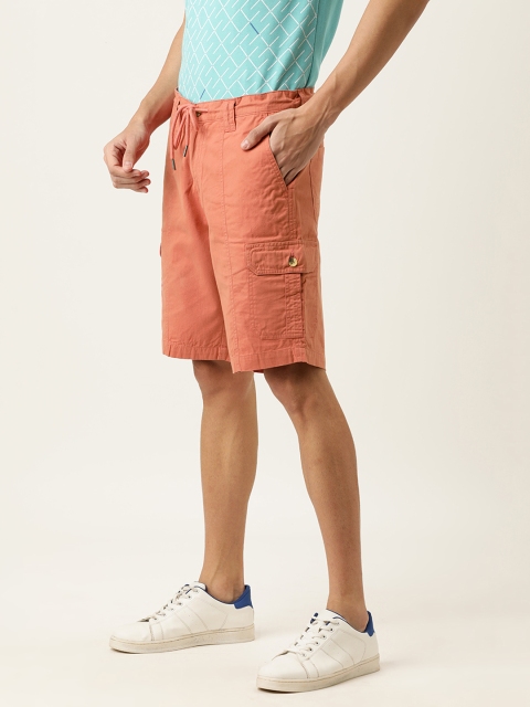 

IVOC Men Orange Slim Fit Cargo Shorts