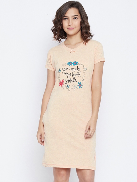 

Austin Wood Women Cream Printed Cotton Nightdress