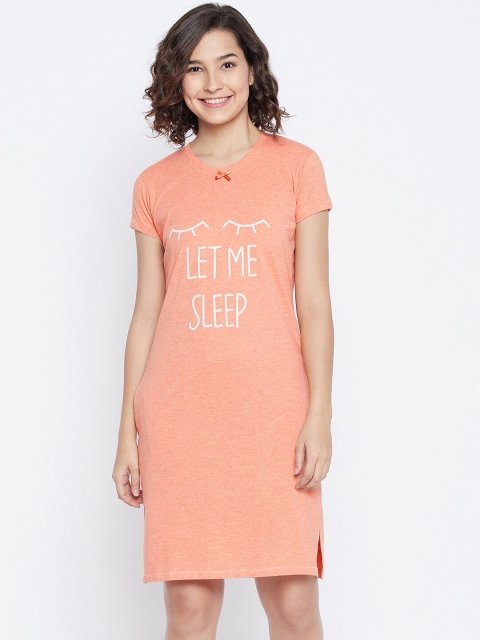 

Austin wood Women Peach-Coloured Printed Nightdress