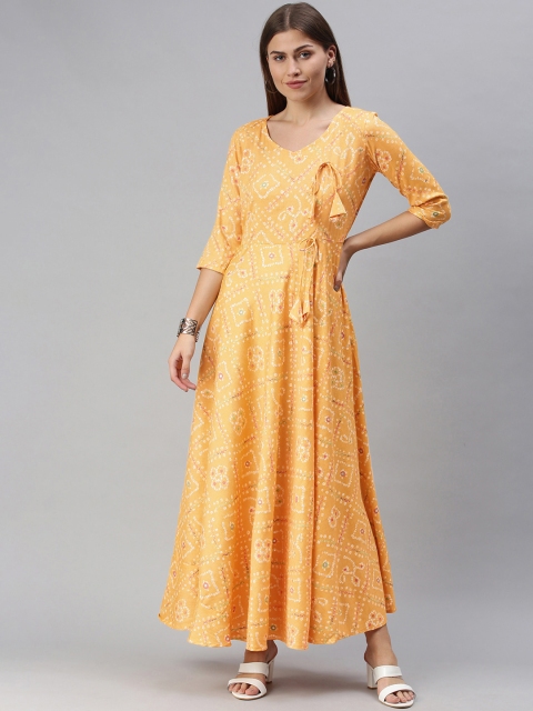 

Swishchick Yellow Ethnic Motifs Ethnic Maxi Dress