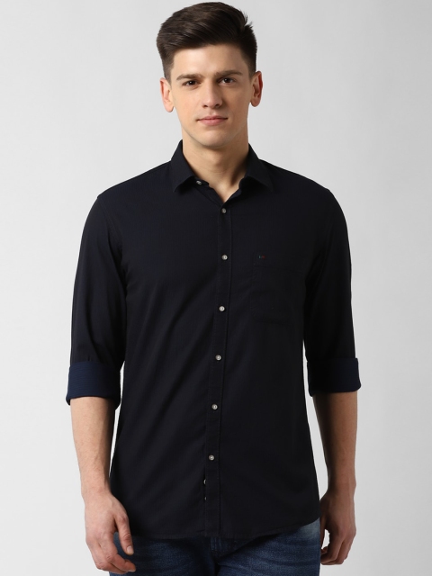 

Peter England Casuals Men Black Slim Fit Opaque Pure Cotton Casual Shirt