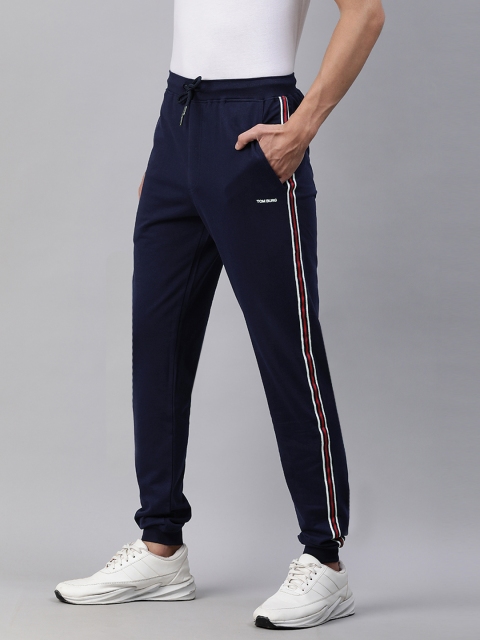 

TOM BURG Men Navy Blue Cotton Premium Stylish Track Pants