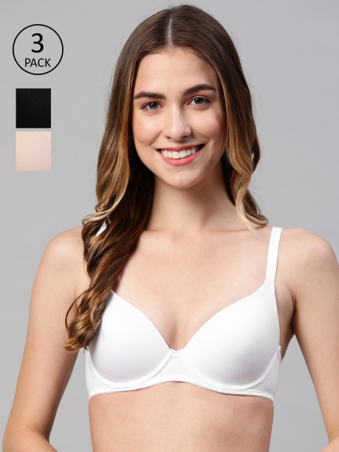 

Marks & Spencer Pack Of 3 Solid T-shirt Bra - Lightly Padded, White