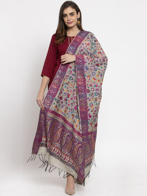 

Safaa Cream-Coloured & Peach-Coloured Woven Design Cotton Silk Dupatta