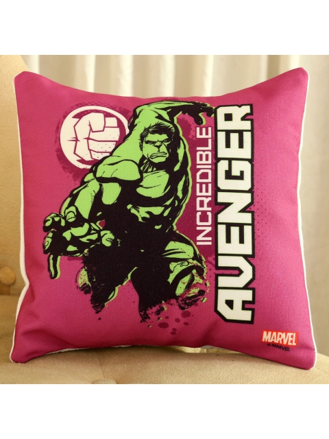 

Ferns N Petals Pink & Green Marvel Incredible Hulk Printed Cushion