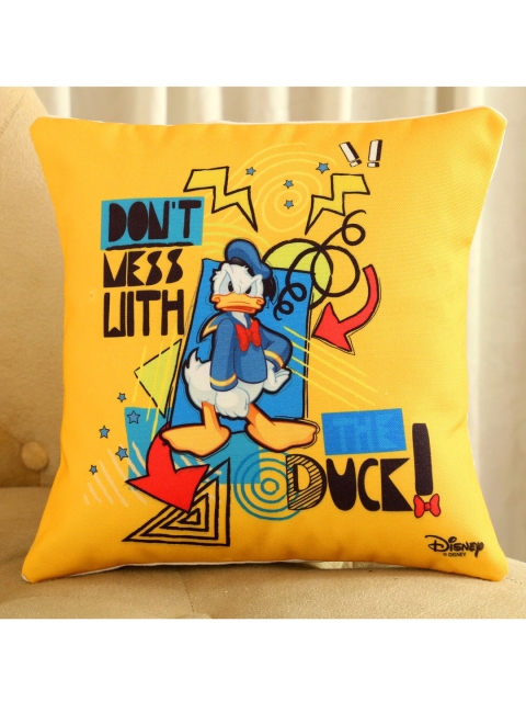 

Ferns N Petals Yellow & Blue Donald Duck Printed Square Cushion