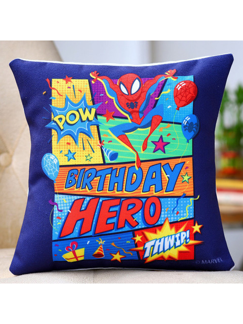 

Ferns N Petals Blue & Green Spiderman Birthday Hero Printed Cushion