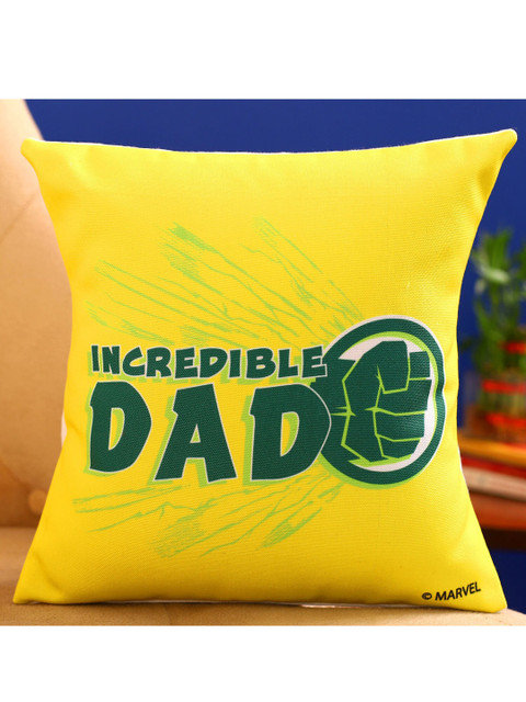 

Ferns N Petals Yellow & Green Marvel Incredible Dad Printed Cushion