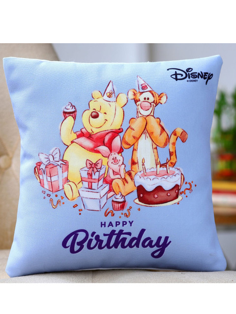 

Ferns N Petals Blue Disney Happy Birthday Printed Cushion