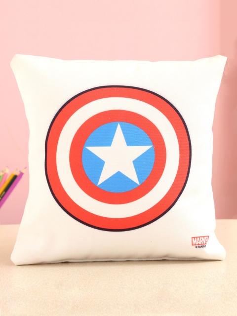 

Ferns N Petals White & Red Captain America Shield Printed Cushion