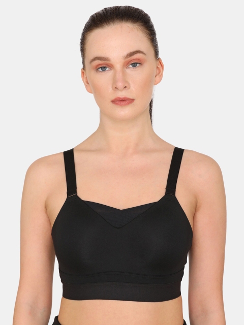 

Zelocity by Zivame Black Lightly Padded Workout Bra