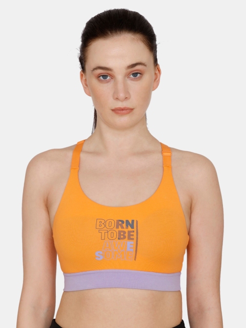 

Zelocity by Zivame Orange & Purple Workout Bra