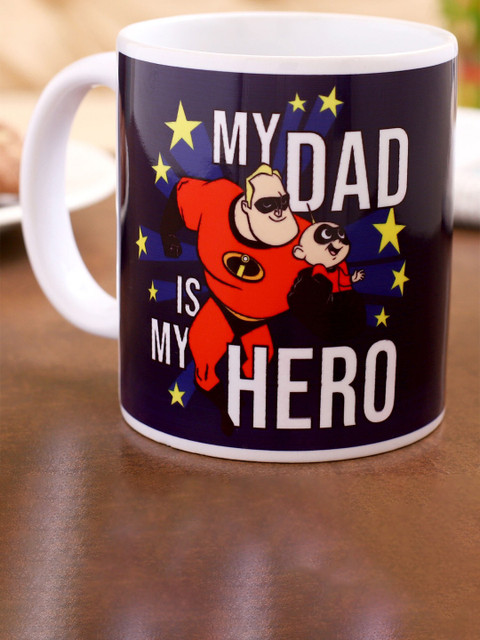 

Ferns N Petals Navy Blue & White Disney My Dad Is My Hero Printed Ceramic Glossy Mugs