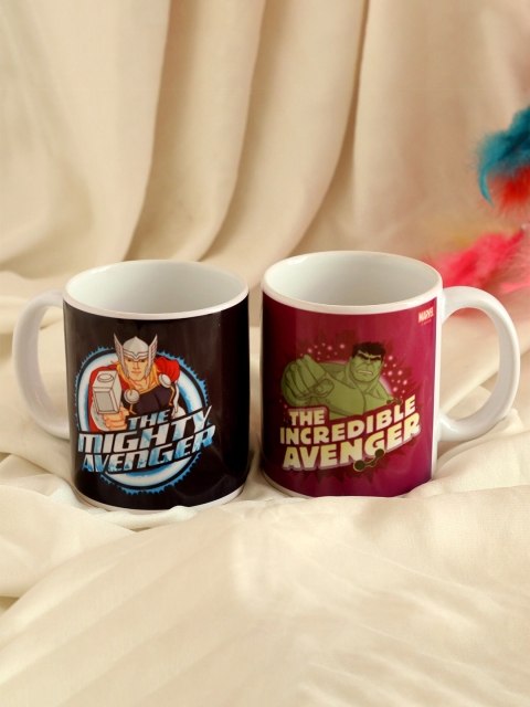 

Ferns N Petals Set Of 2 Multicoloured Marvel Thor & Hulk Printed Ceramic Glossy Mugs, Multi