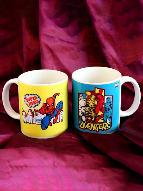 

Ferns N Petals Set Of 2 Multicoloured Spiderman & Avengers Printed Ceramic Glossy Mugs, Multi