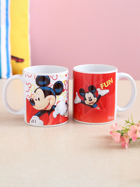

Ferns N Petals Set Of 2 Multicoloured Mickey Mouse Printed Ceramic Glossy Mugs, Multi