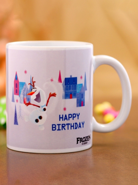 

Ferns N Petals Purple & Blue Disney Frozen Happy Birthday Printed Ceramic Mug