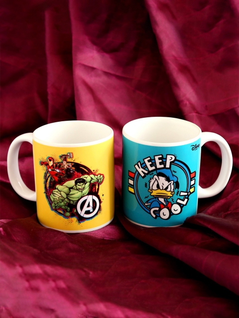 

Ferns N Petals Set Of 2 Multicoloured Avengers & Donald Duck Printed Ceramic Glossy Mugs, Multi