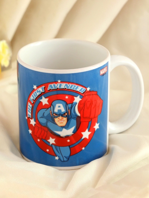 

Ferns N Petals Blue & Red Marvel Captain America Printed Ceramic Glossy Mug