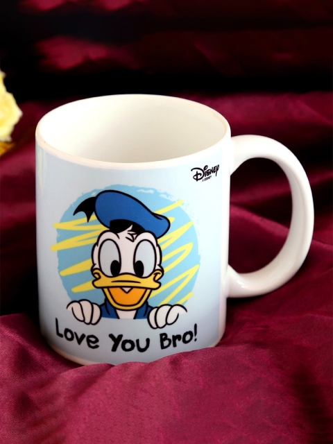

Ferns N Petals White & Blue Disney Love U Bro Donald Duck Printed Ceramic Matte Mug