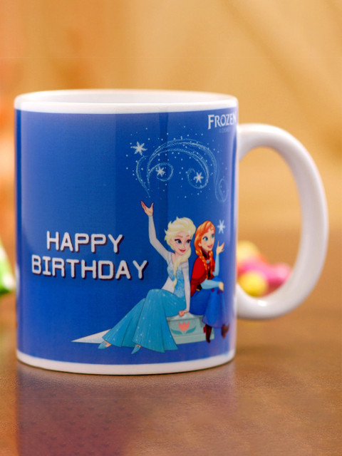 

Ferns N Petals Blue & White Disney Frozen Birthday Printed Ceramic Glossy Mug