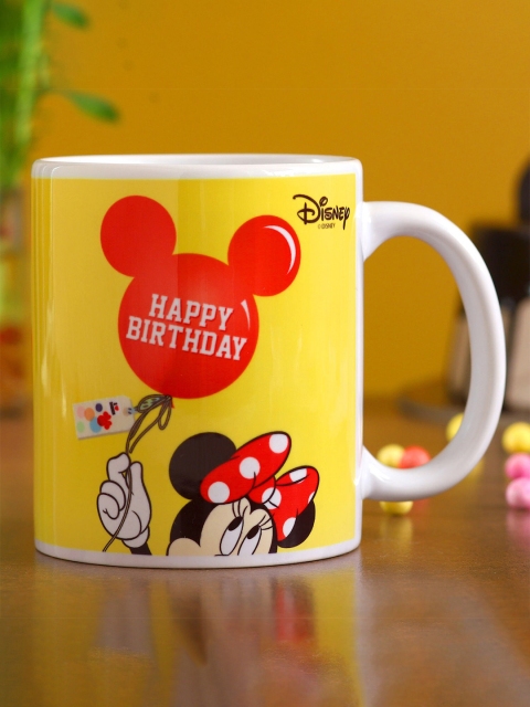 

Ferns N Petals Yellow & White Disney Cute Birthday Printed Ceramic Glossy Mug