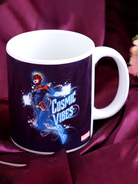 

Ferns N Petals Navy Blue & Red Marvel Superhero Captain Printed Ceramic Matte Mug