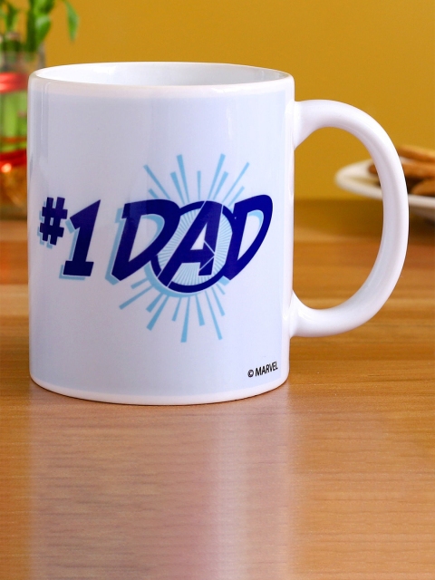 

Ferns N Petals White & Blue Marvel No 1 Dad Printed Ceramic Matte Mug